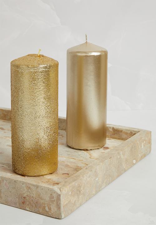 H&S - Pillar candles - metallic