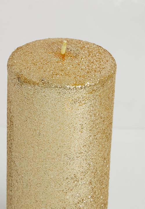 H&S - Pillar candles - gold glitter