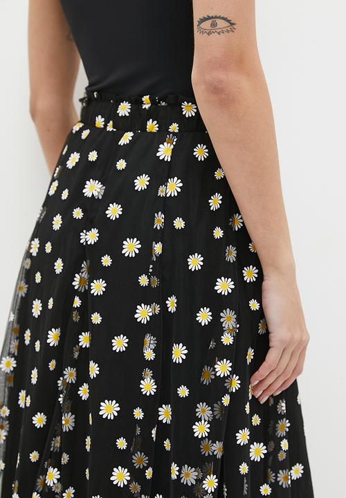 Me&B - The Tulle Daisy Skirt - Black Daisy