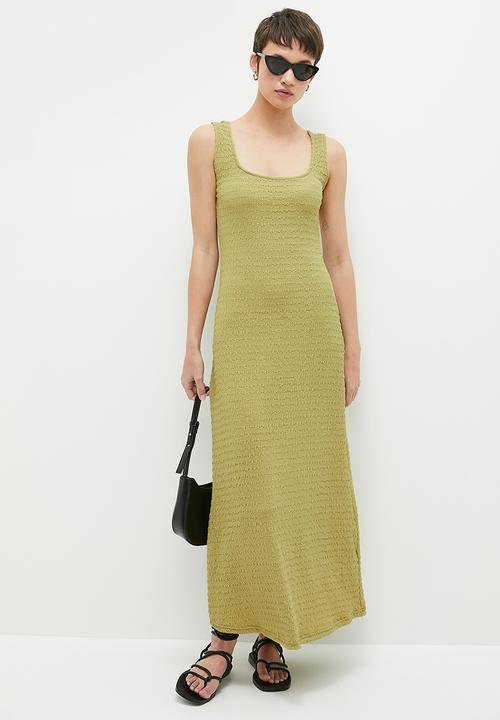 Me&B - Bubble knit stretch dress - olive