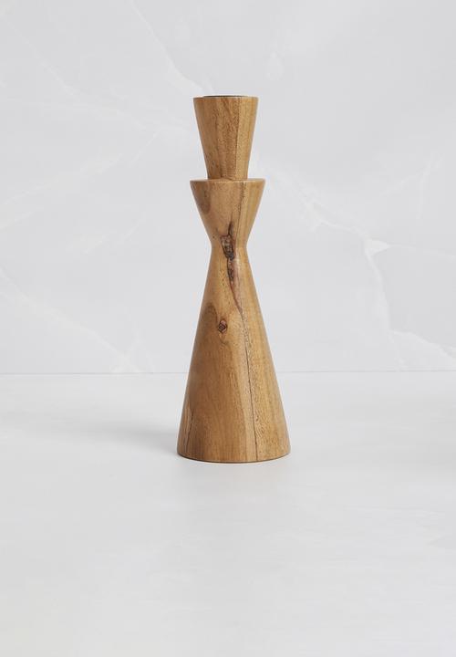 H&S - Taper dinner candle holder set of 3 - natural
