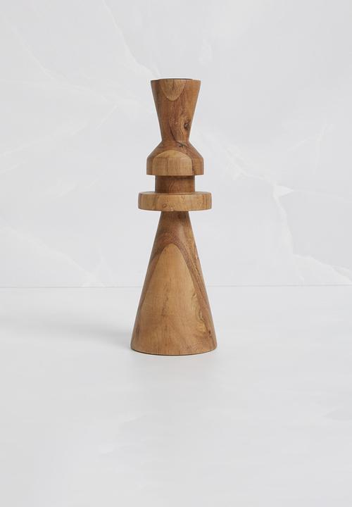 H&S - Taper dinner candle holder set of 3 - natural