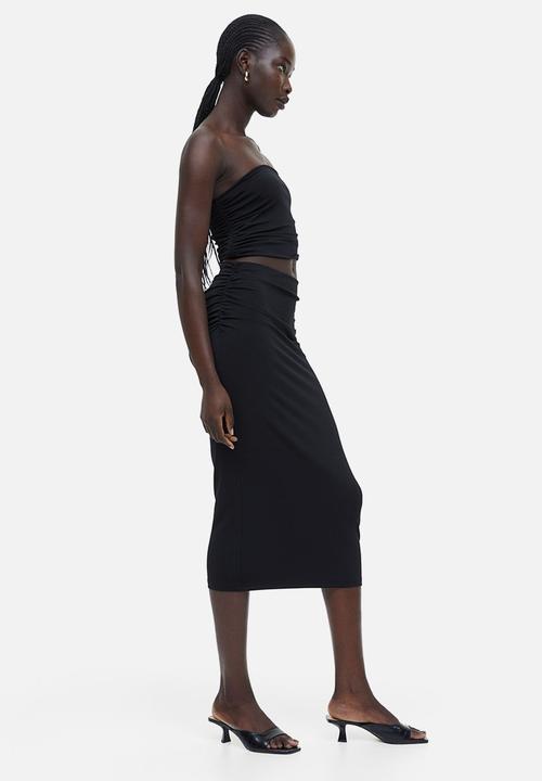 H&M - Draped pencil skirt - black