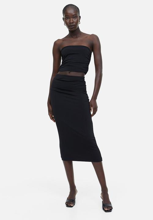 H&M - Draped pencil skirt - black