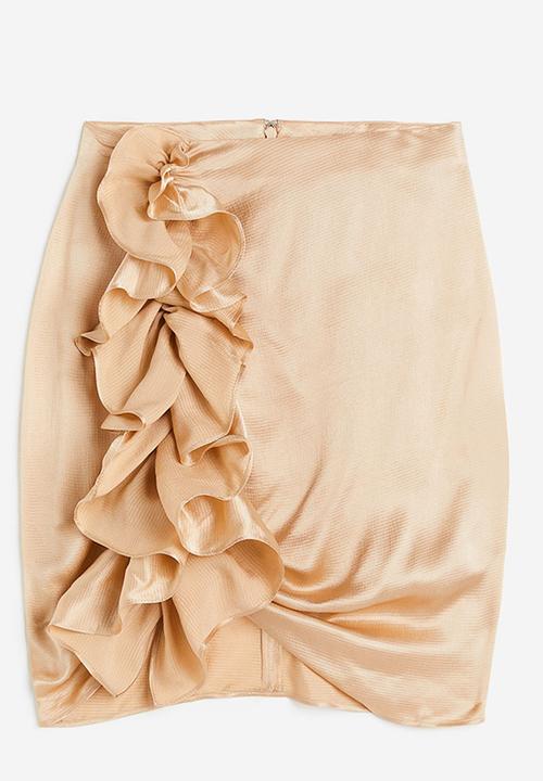 H&M - Draped flounce-detail skirt - beige
