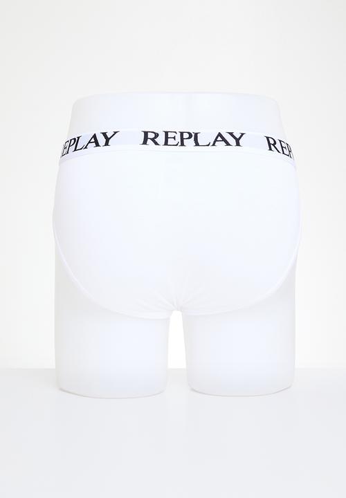 Replay - Replay slip basic cuff logo 2-pack box inglese - white