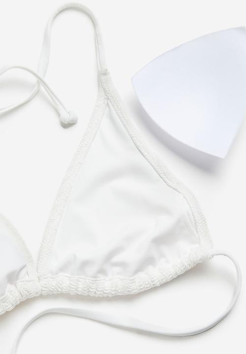 H&M - Padded triangle bikini top - white