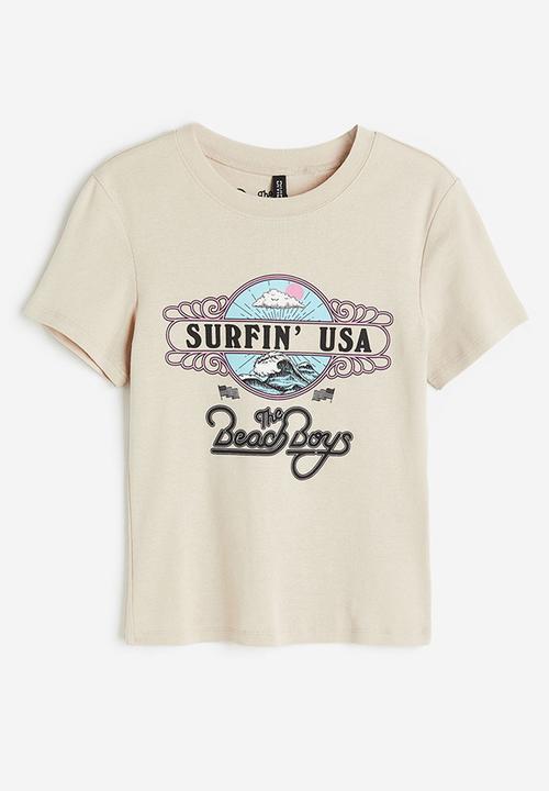 H&M - Printed t-shirt - light beige the beach boys