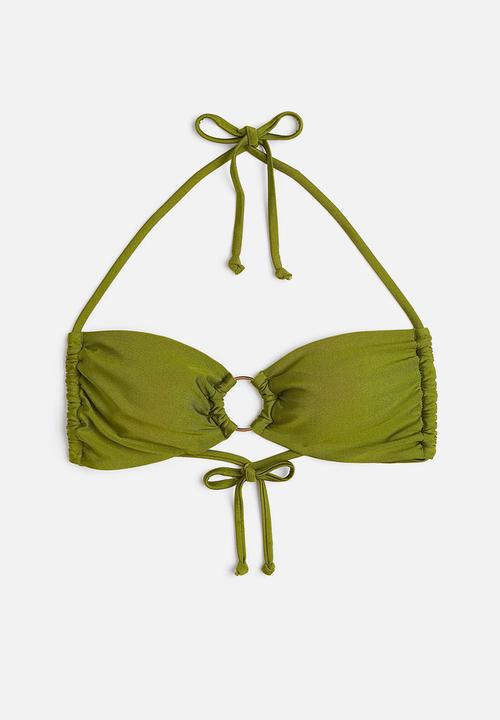 H&M - Padded bikini top - green