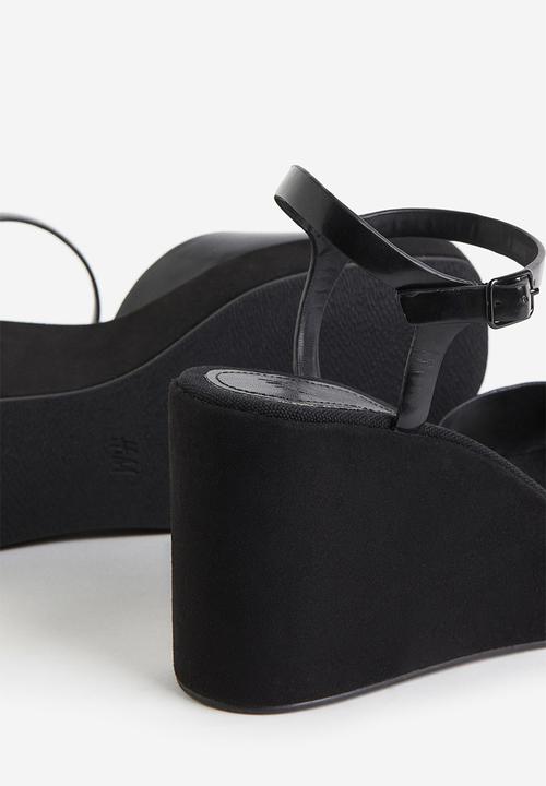 H&M - Wedge-heeled sandals - black