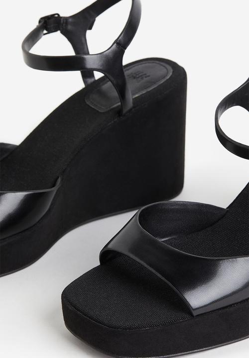 H&M - Wedge-heeled sandals - black
