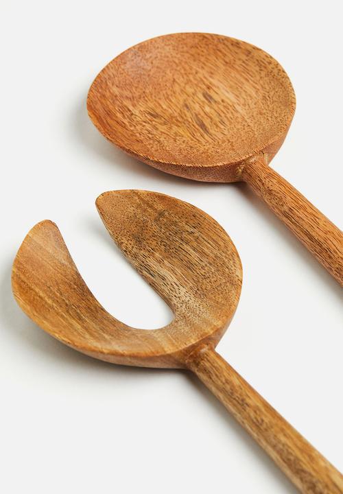 H&M - Wooden salad servers - brown