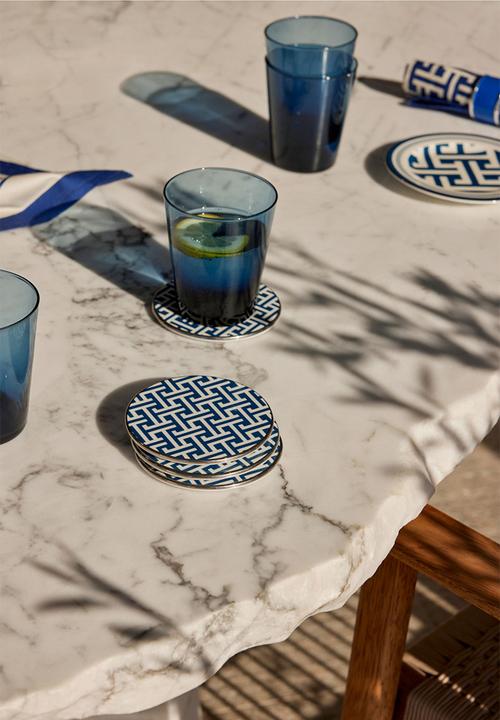 H&M - 4-pack porcelain coasters - blue