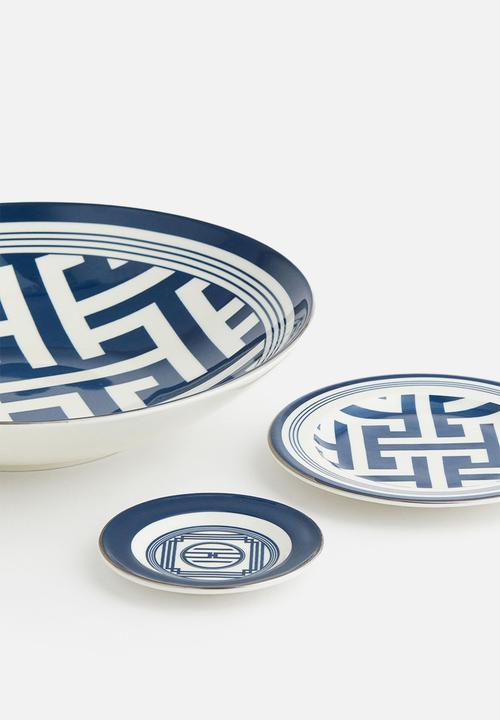 H&M - Small porcelain plate - blue