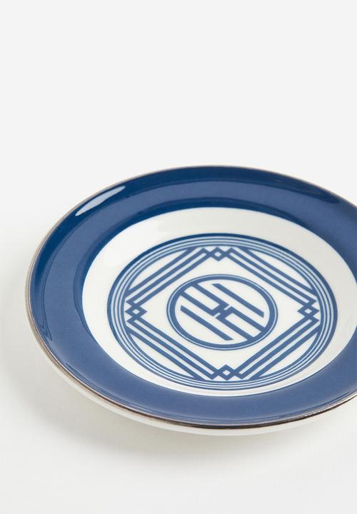 H&M - Small porcelain plate - blue