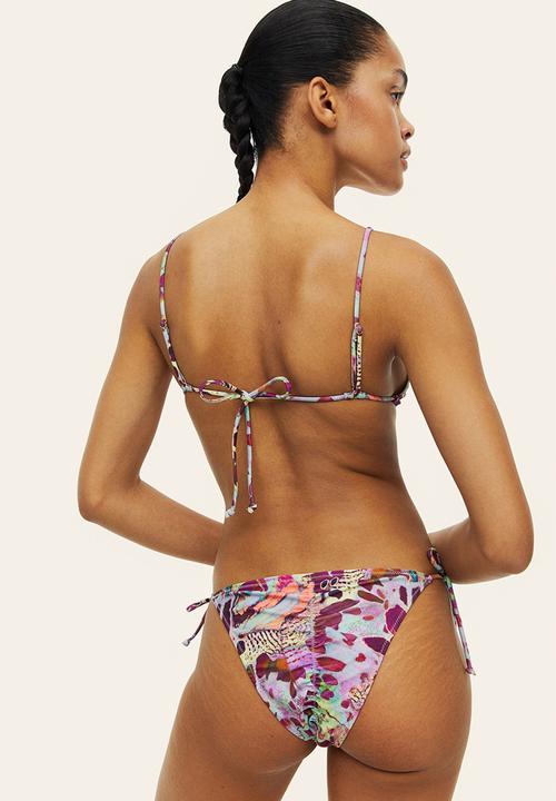 H&M - Tie tanga bikini bottoms - purple/patterned 