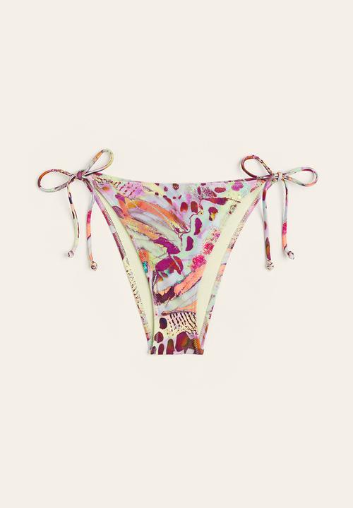H&M - Tie tanga bikini bottoms - purple/patterned 