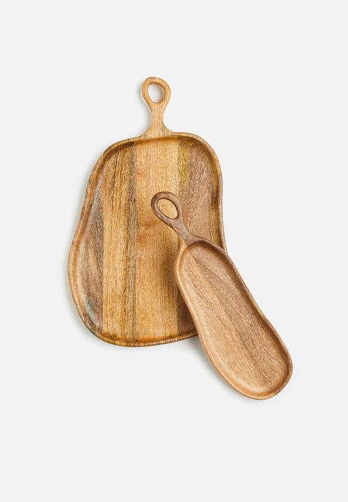 H&M - Large mango wood serving tray - beige