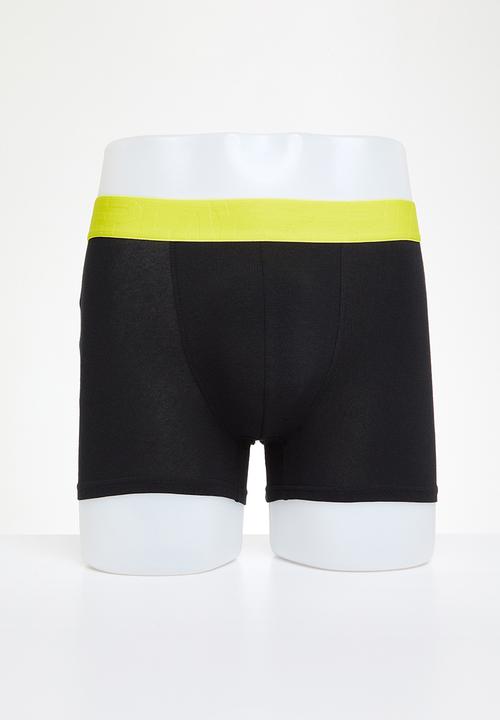 Replay - Replay boxer style cuff logo neon script 2 pack - dark grey & black