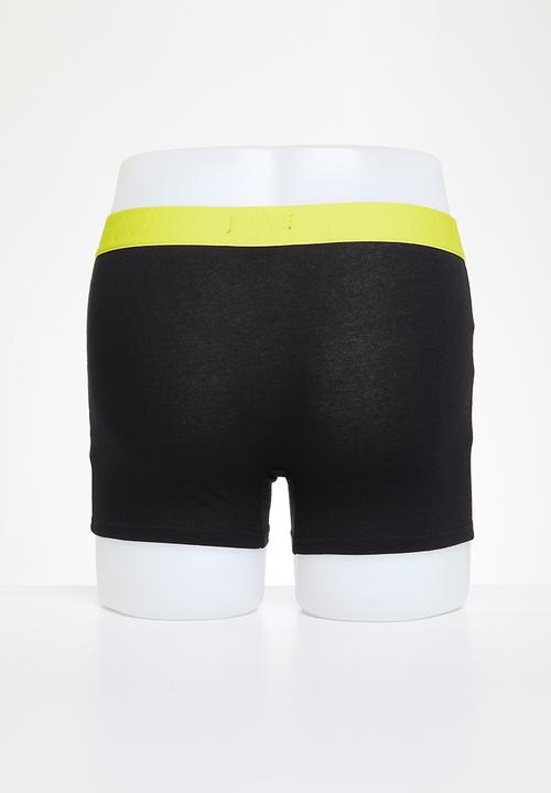Replay - Replay boxer style cuff logo neon script 2 pack - dark grey & black