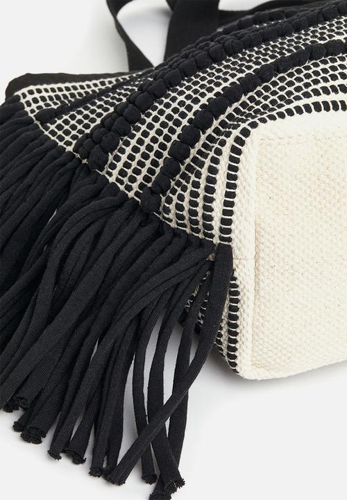 H&M - Jacquard-weave shopper - black patterned