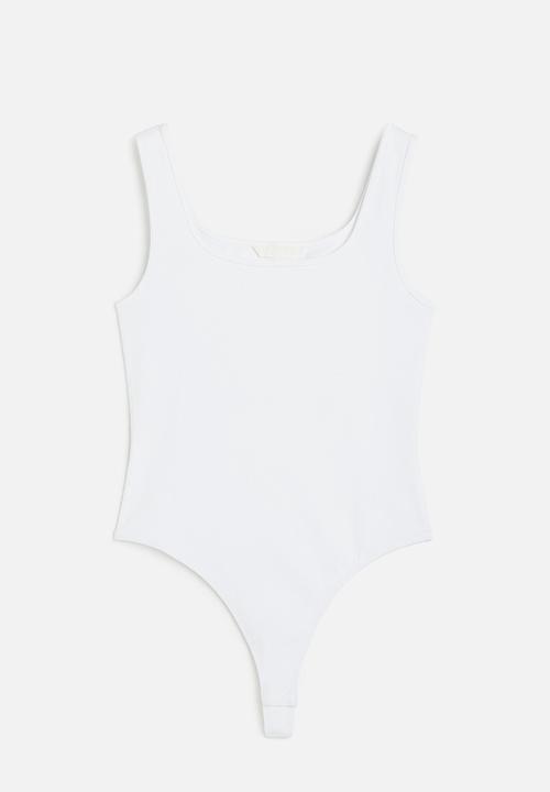H&M - Square-neck thong body - white