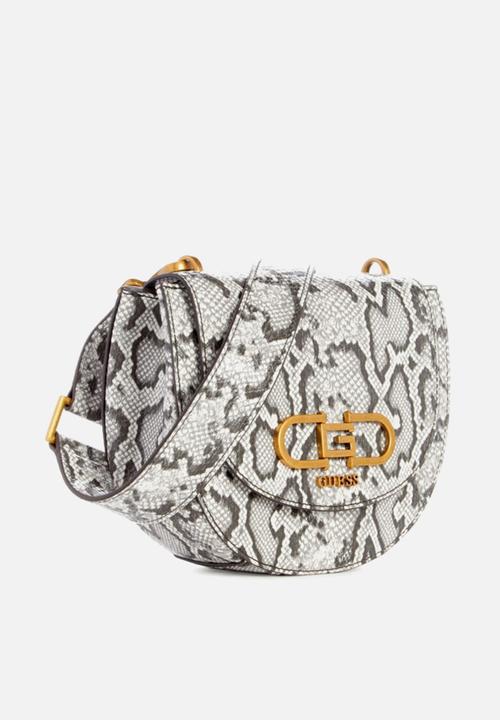 GUESS - Fleet mini saddle crossbody - white & black