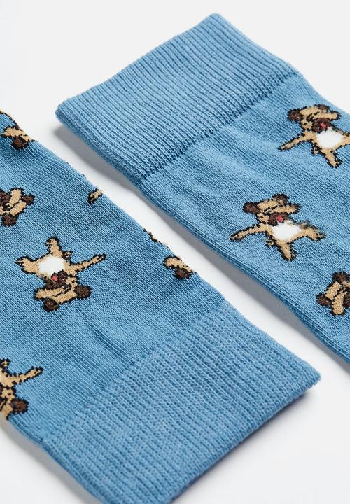 H&M - Patterned socks - blue dogs