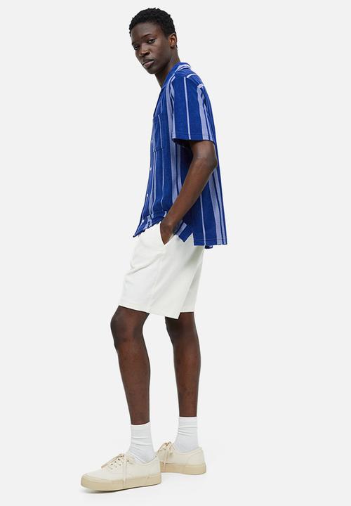 H&M - Regular fit terry resort shirt - blue striped