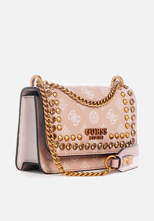 GUESS - Fynna mini convertible crossbody flap - light rose logo
