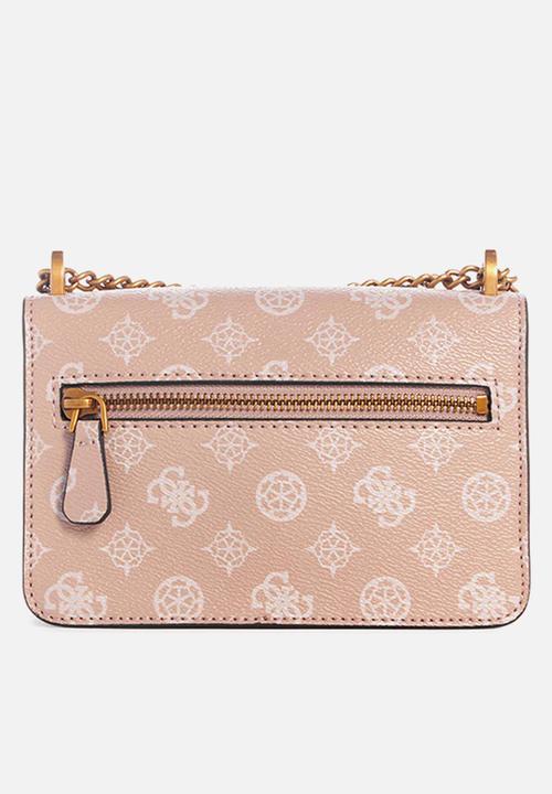 GUESS - Fynna mini convertible crossbody flap - light rose logo