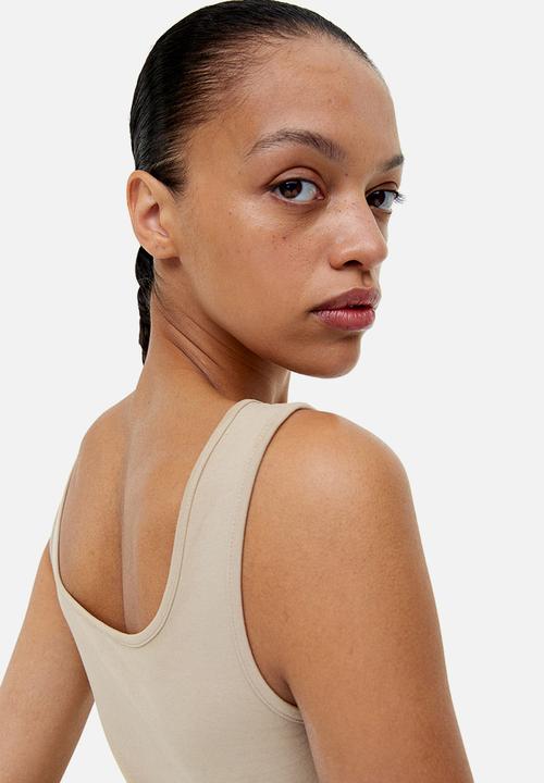 H&M - Square-neck thong body - beige