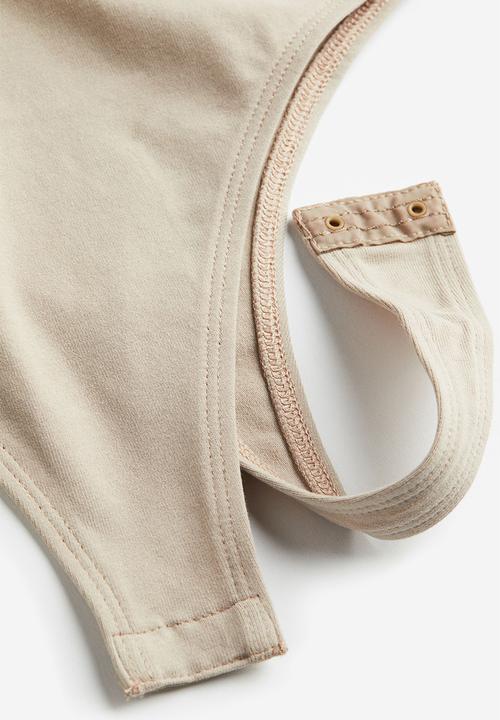 H&M - Square-neck thong body - beige