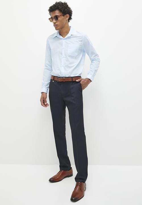 POLO - Mens textured birds eye trouser - navy