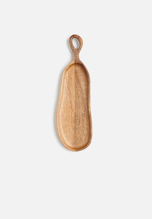 H&M - Mango wood serving tray - beige