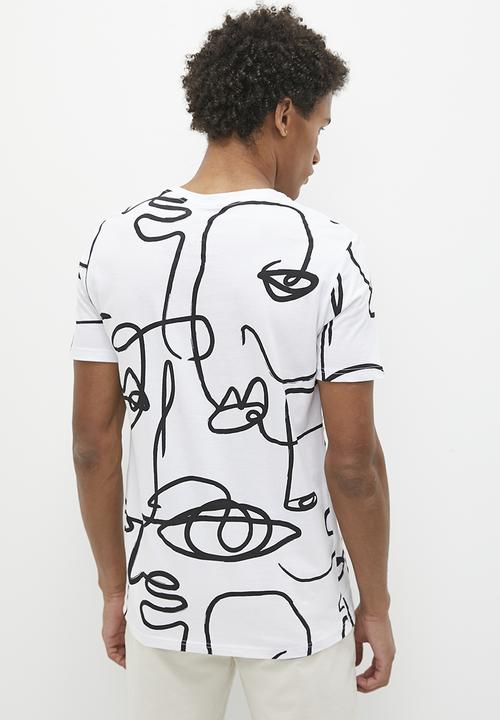 Superbalist - Leave print aop tee - white