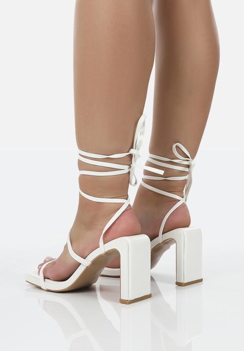 Public Desire - Misha strappy blockheel - white
