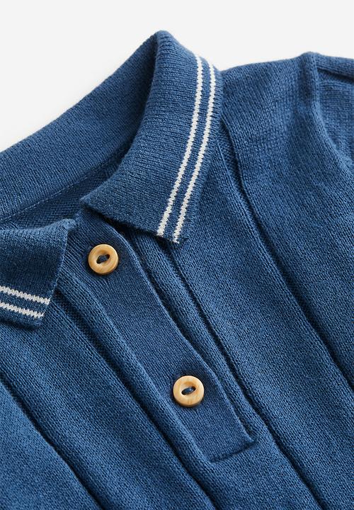 H&M - Knitted polo shirt - dark blue