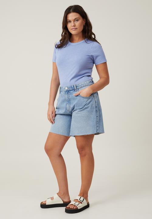 Cotton On - Plus The 91 Classic Organic Tee - Washed Frosted Blue