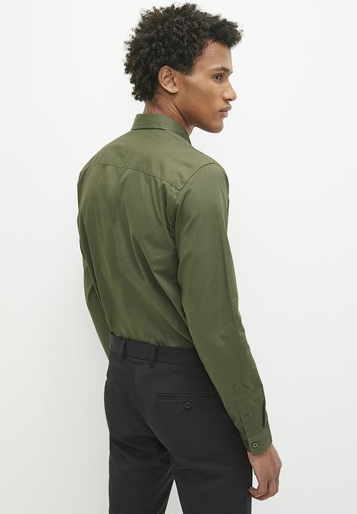 Superbalist - Barber regular fit oxford shirt - olive