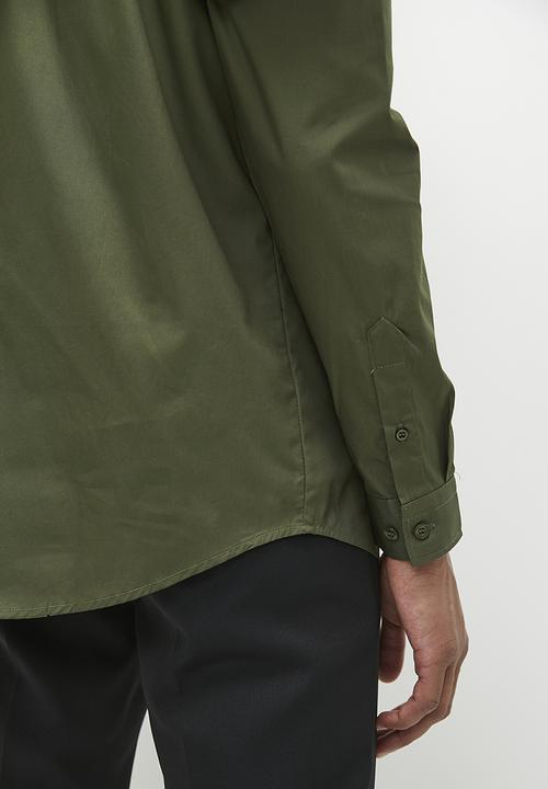 Superbalist - Barber regular fit oxford shirt - olive