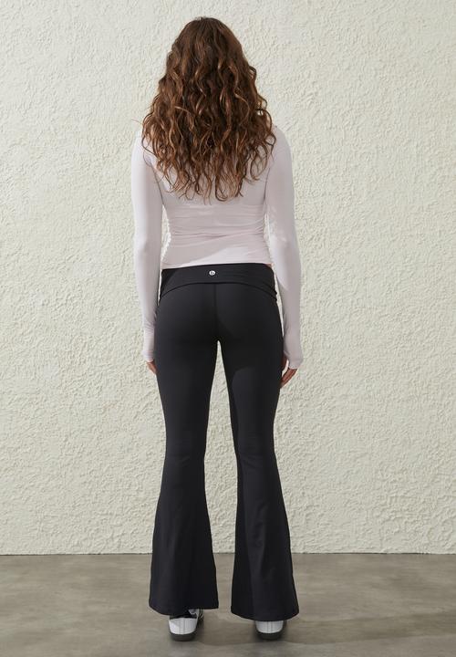 Cotton On - Ultra Soft Fold Over Flare Tight - Black