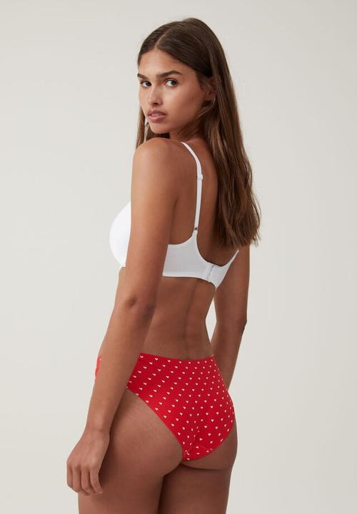 Cotton On - The invisible bikini brief - crimson red hearts