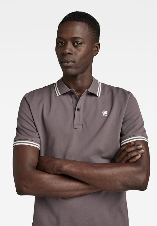 G-STAR - Dunda slim stripe polo s\s Premium stretch pk o - rabbit