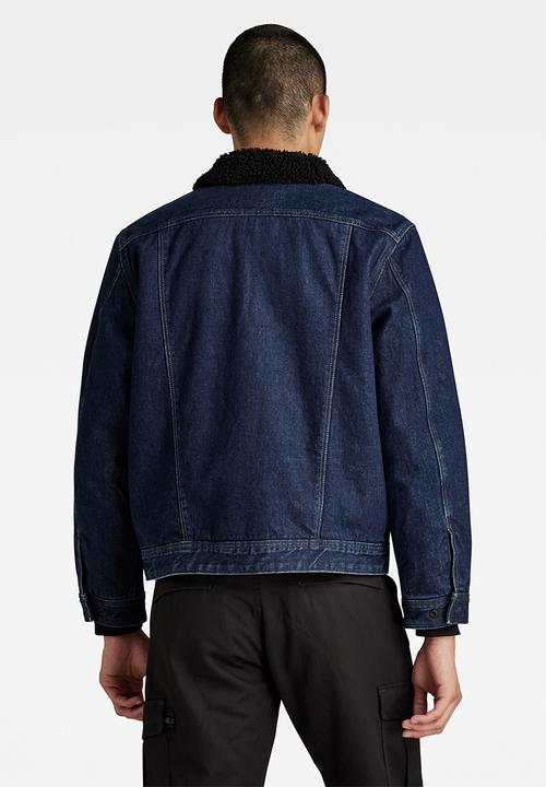 G-STAR - Utility Flap Pocket Sherpa Jacket Valiant denim r - worn in kingfisher
