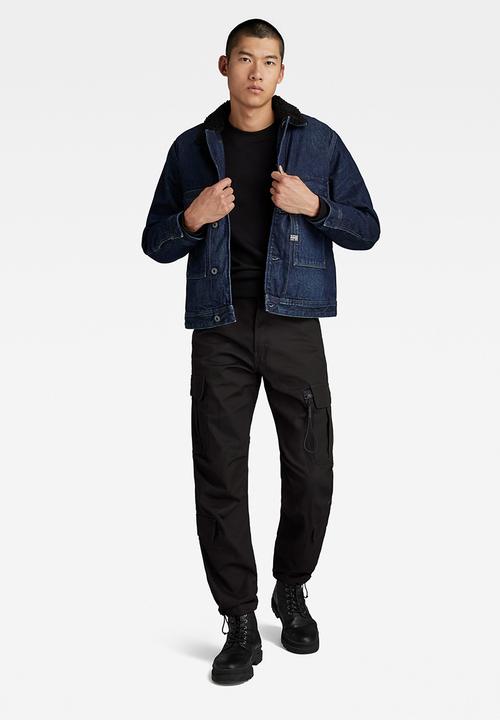 G-STAR - Utility Flap Pocket Sherpa Jacket Valiant denim r - worn in kingfisher