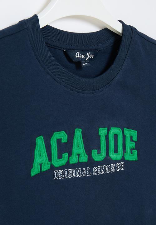 Aca Joe - Printed tee - green & navy