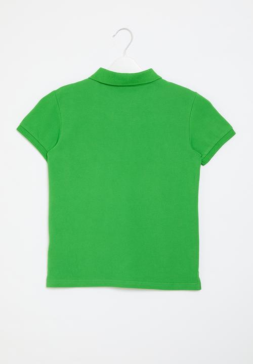 Aca Joe - Printed collar embroidery chest & sleeve tee - green