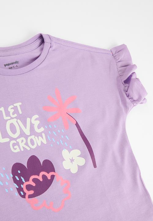 Pop Candy - 2 Pack printed tee - pink & purple 