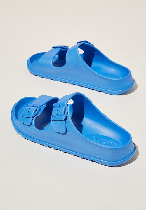 Cotton On - Bronte double buckle slide - pacific blue